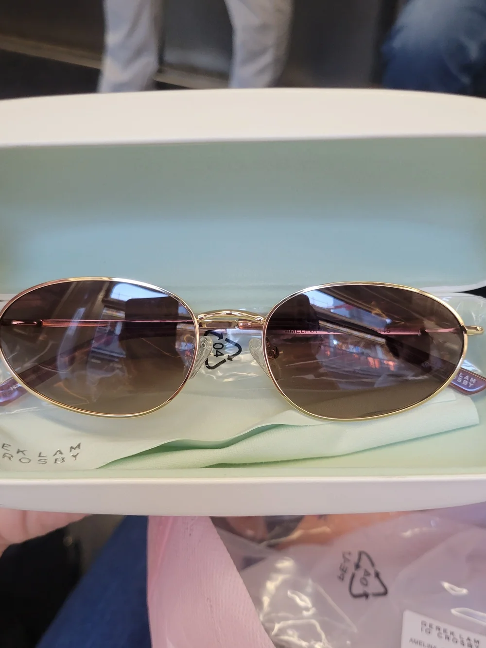 Derek Lam 10 Crosby Amelina Gold Brown Gradient Sunglasses NWOT